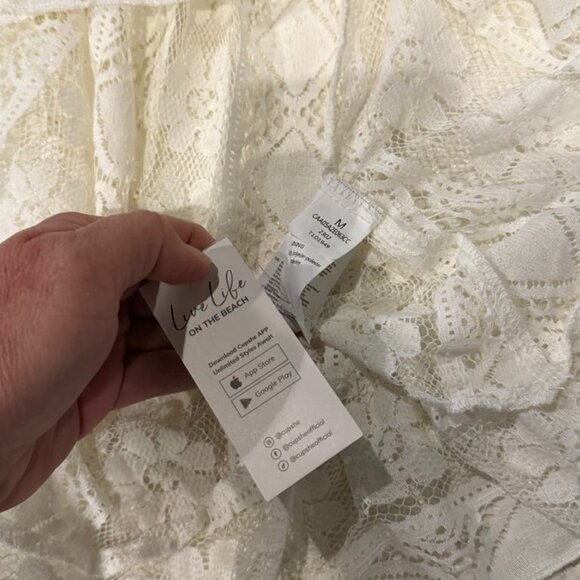 NWT CUPSHE Women's Summer Dresses Sleeveless Lace Casual Tassel Beach Spaghetti - Picture 4 of 4